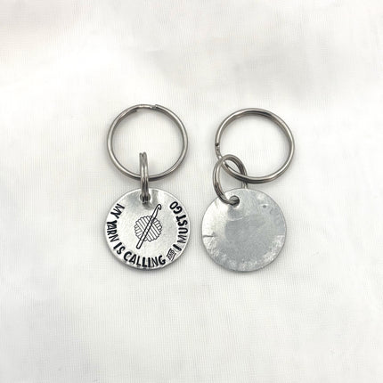Hand Stamped Keychain Charm